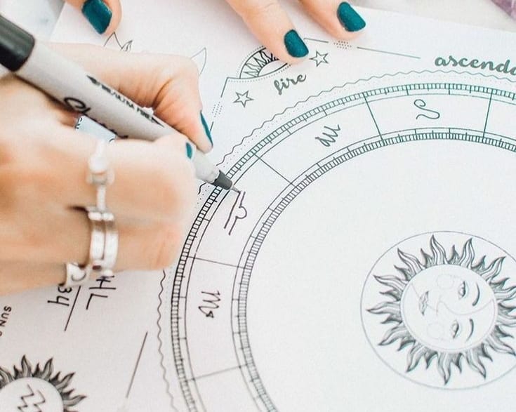Tema natale astrologico durante una consulenza